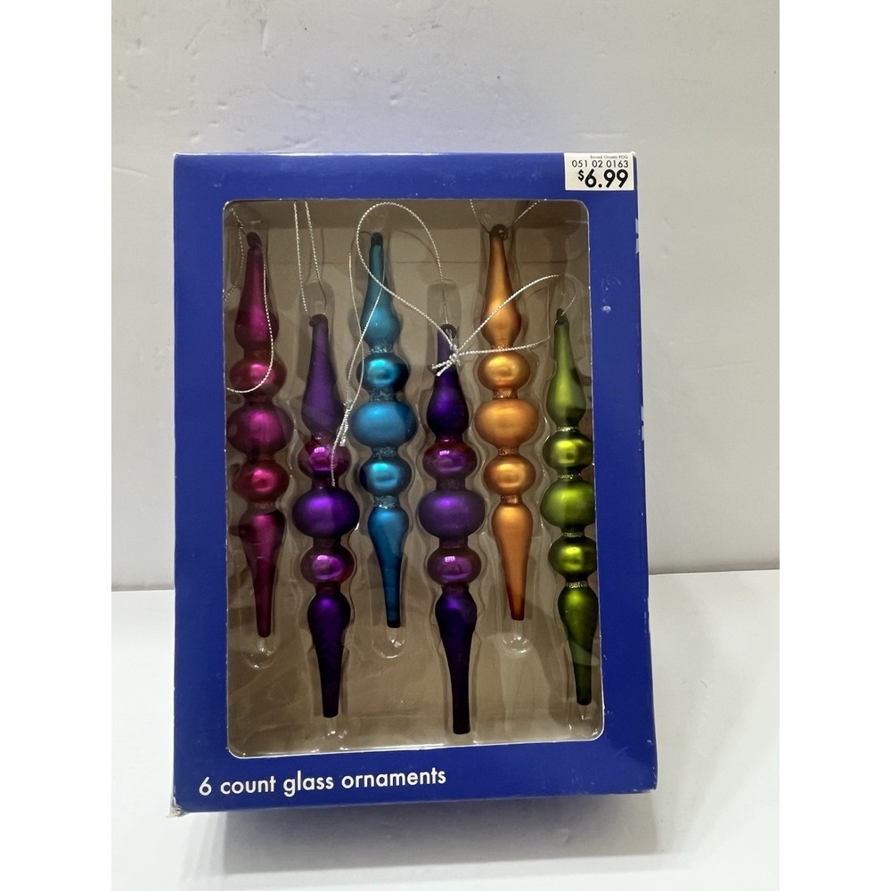 Vintage 2005 Northlight Ornaments Vibrant Gemstone Colors Set Of 6 Target 6"